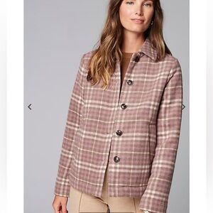 J.Jill‎ Wearever Double-Face Plaid Jacket wool chore jacket oversized classic